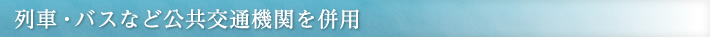 列車・バスなど公共交通機関を併用